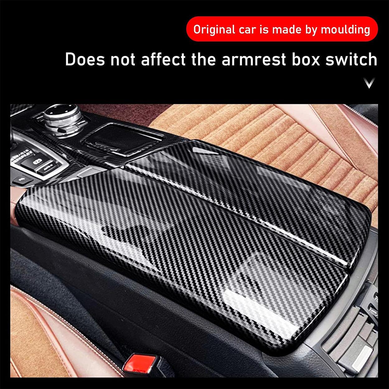 Car Interior Center Armrest Cover for BMW F10 F11 (2010-2017) Carbon Fiber Style Console Box-autoydsstore