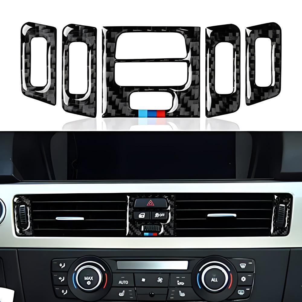 Car Center Console Panel Trim AC Vent Air Conditioner Sticker Carbon Fiber Decal fits for BMW E90 E92 E93 2006 2007 2008 2009 2010 2011 Accessories (Version A)-autoydsstore