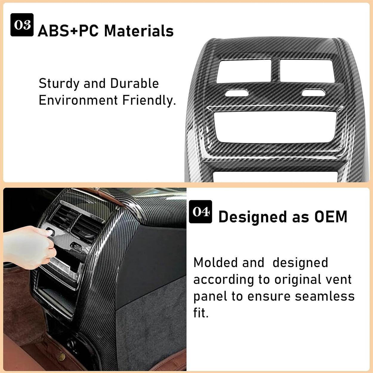 Compatible with BMW Rear Air Conditioning Vent Cover for X5 G05 & X6 G06 Carbon Fiber  Air Vent Panel Frame (Not Real Carbon Fiber)-autoydsstore