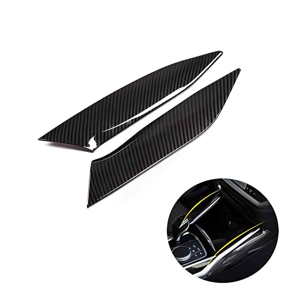 YDSSTORE Car Carbon Fiber Central Control Gear Box Side Cover Panel Frame Trim Decoration for BMW 3 Series G20 330i M340i 2019 2020 2021 2022 2023 2024 Interior Accessories-autoydsstore