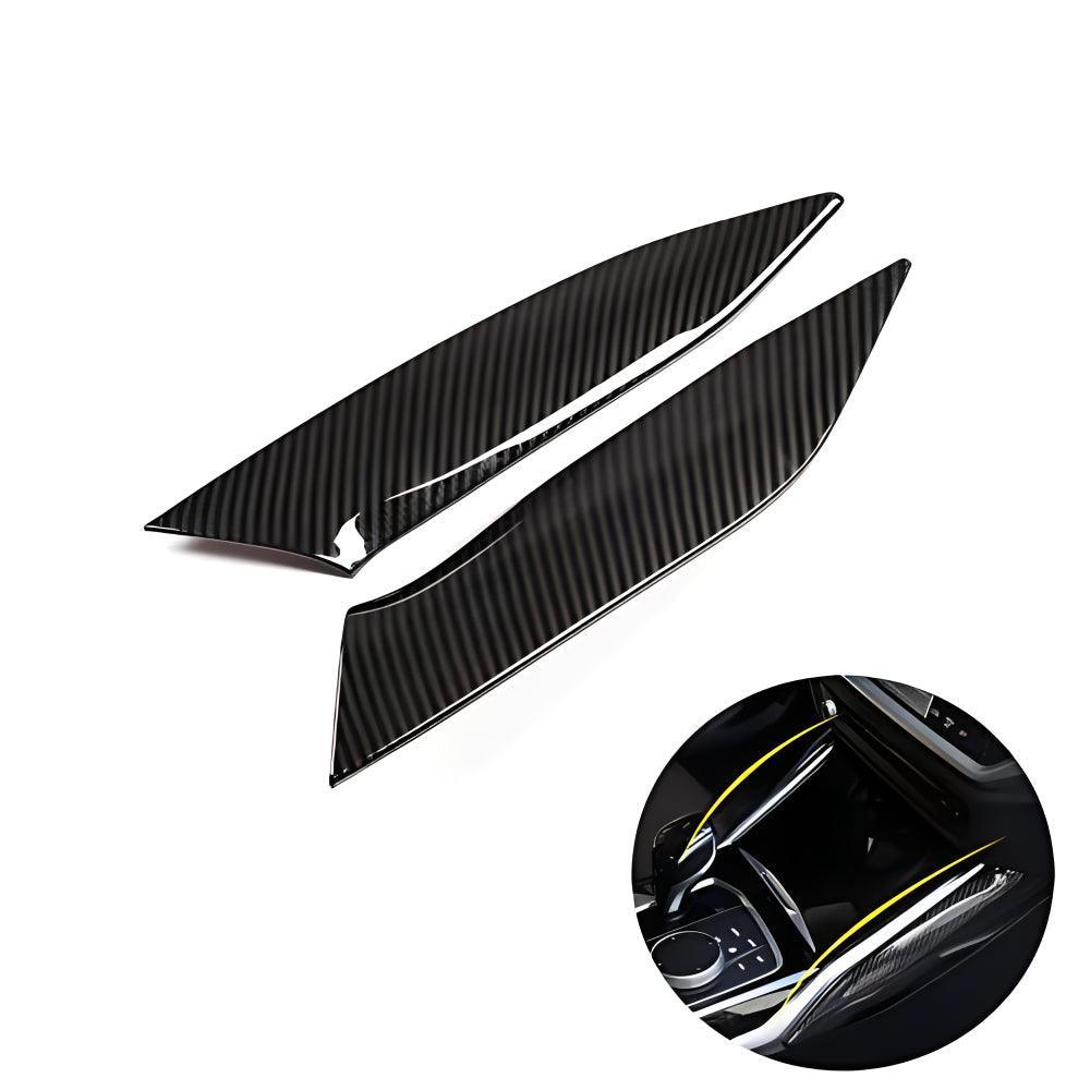 YDSSTORE Car Carbon Fiber Central Control Gear Box Side Cover Panel Frame Trim Decoration for BMW 3 Series G20 330i M340i 2019 2020 2021 2022 2023 2024 Interior Accessories-autoydsstore
