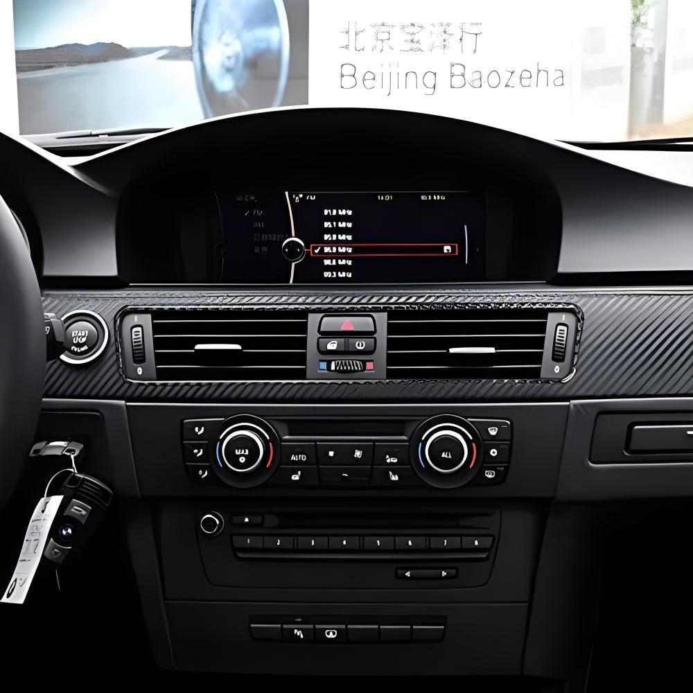 YDSSTORE  Real Premium Carbon Fiber Car Central Air Conditioner Vent Outlet Cover Interior Trim Compatible with BMW 3 Series E90 E92 E93 318i 320i 325i 328i 330i 335i 2006-2012 Accessories Black-autoydsstore