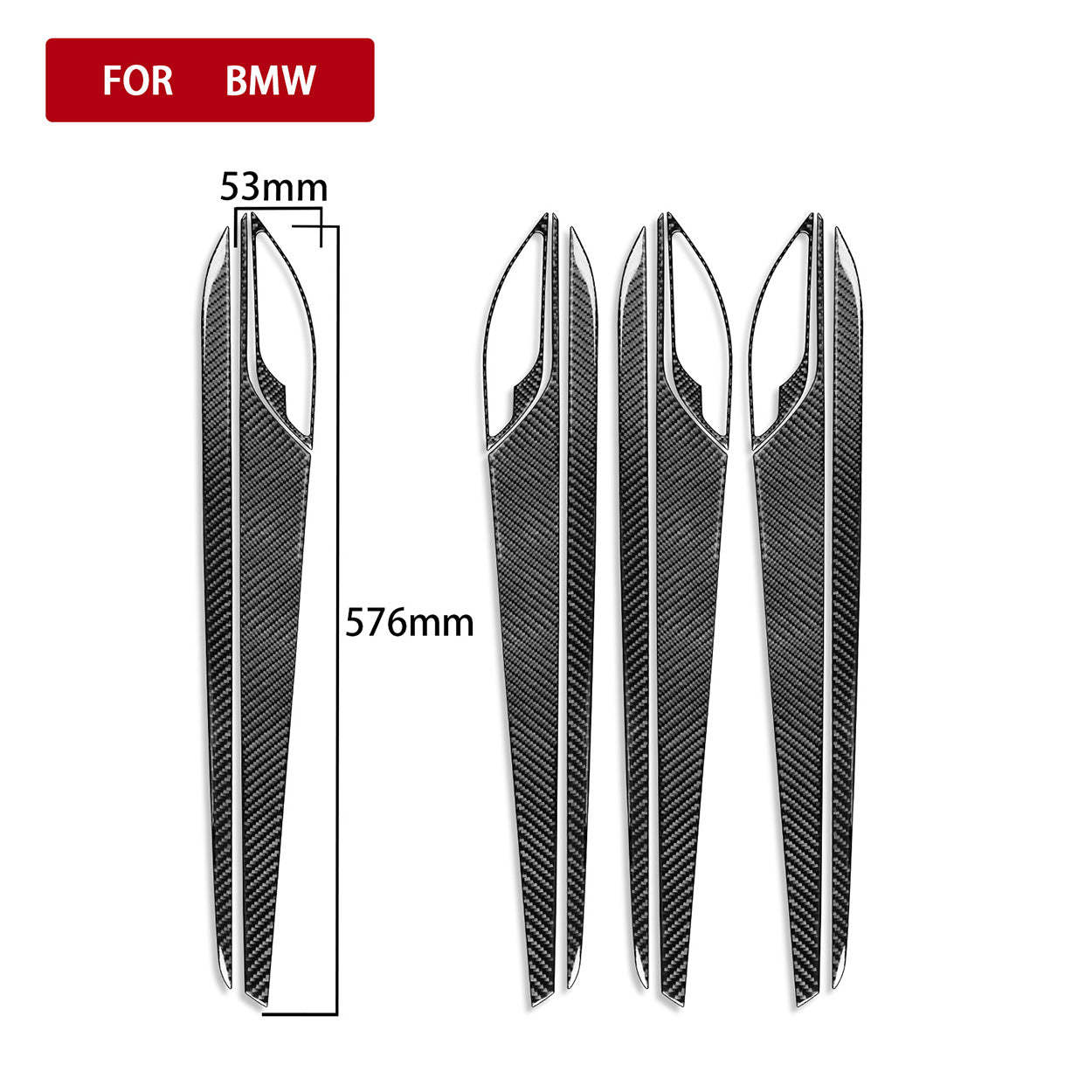 YDSSTORE Carbon Fiber  Car Inner Door Handle Panel Collision Protector Strip Cover Decoration Sticker Set Compatible with BMW X1 E84 2013 2014 2015 Auto Interior Trim Accessories 12pcs-autoydsstore