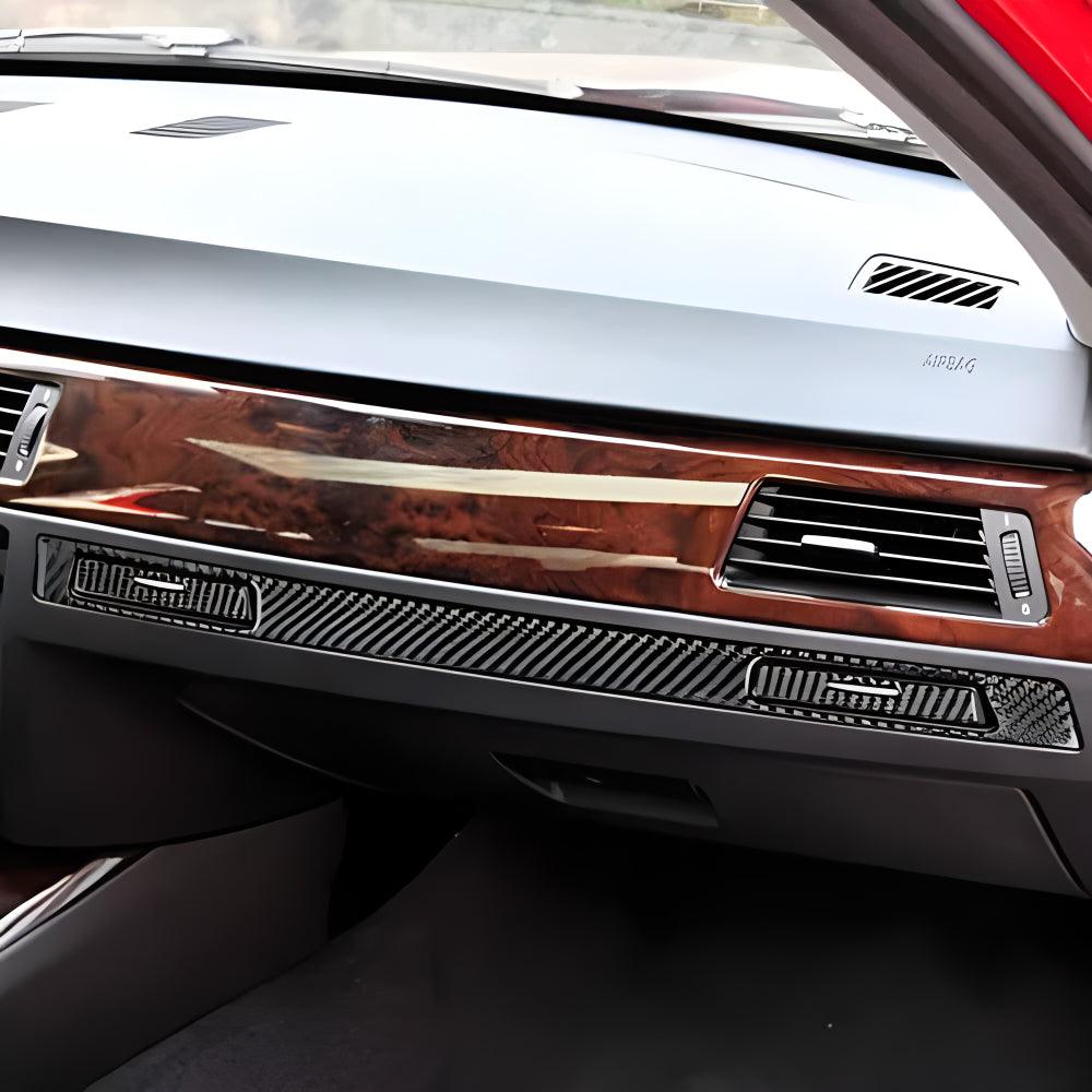 YDSSTORE  Real Premium Carbon Fiber Car Co-Pilot Cup Holder Cover Interior Trim Kit Compatible with BMW 3 Series E90 E92 E93 328i 330i 335i 2006-2012 Accessories Black 3PCS-autoydsstore