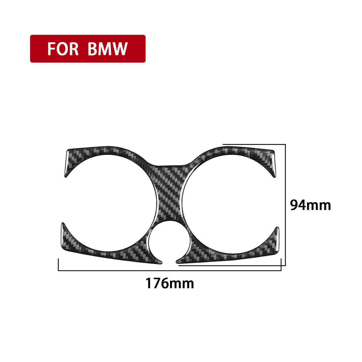 YDSSTORE  Real Carbon Fiber Center Console Cup Holder Decoration Decal | Premium Soft Carbon Fiber Interior Trim for BMW 5 Series G30 G38 530i 540i (2017-2023)-autoydsstore