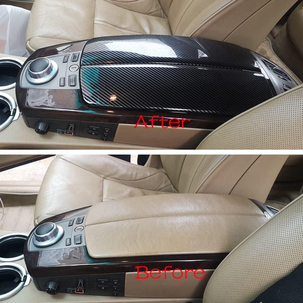 YDSSTORE  for BMW 7 Series E65 E66 2002-2008 ABS Carbon Fiber Color Car Interior Center Armrest Box Cover Console Box Storage Box Trim Covers(745i 745Li 750i 750Li 760i 760Li)-autoydsstore