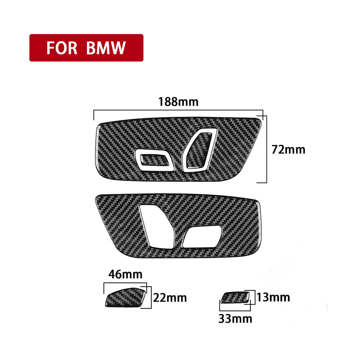 YDSSTORE Carbon Fiber Seat Adjustment Panel Decal (6pcs) | Premium Real Carbon Fiber Interior Trim for BMW 5 Series G30 G38 530i 540i (2017-2023) | Easy Installation-autoydsstore