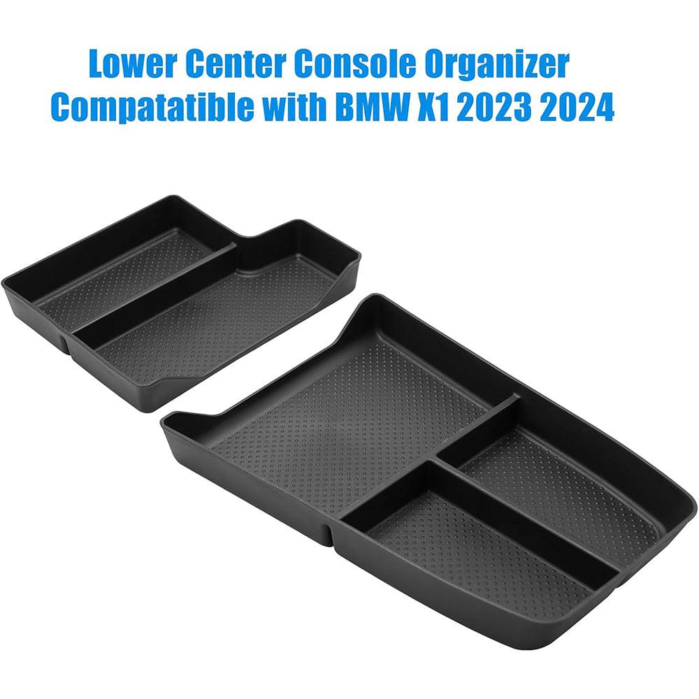 Compatible with BMW X1 U11 2023-2025 Center Console Organizer Tray. 2PCS Lower Console Storage Box. TPE Under Console Organizer for BMW X1 Accessories-autoydsstore