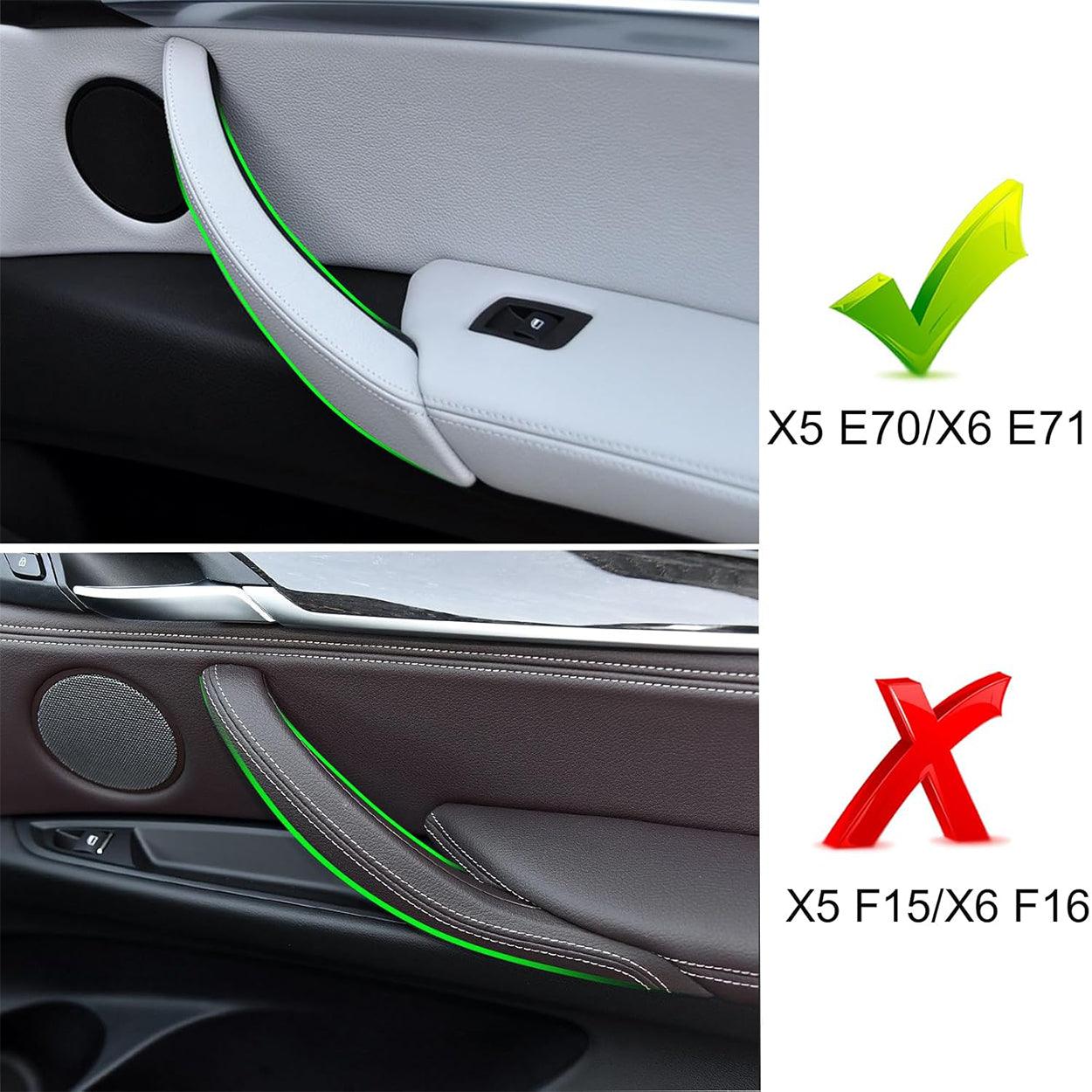 for BMW X5 X6 Door Pull Handle. Inner Door Trim Grab Cover Passenger Side Right Front/left Right Rear Door Armrest Bracket (Fits:BMW X5 2008-2013 and BMW X6 2008-2014) (Leather Cover NOT Inculded)-autoydsstore