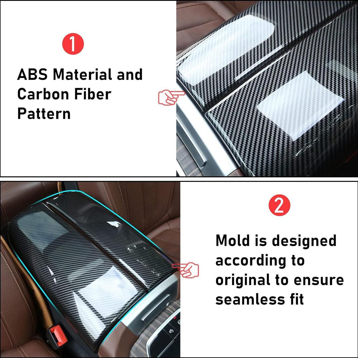YDSSTORE Compatible with BMW Center Console Cover 2 Pcs for 2019-2024 BMW X5 G05. 2020-2024 BMW X6 G06. 2019-2024 BMW X7 G07 - Carbon Fiber Style (Not Real Carbon Fiber)-autoydsstore