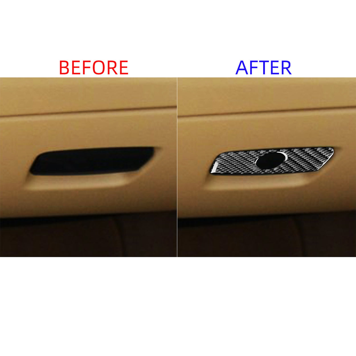 YDSSTORE Carbon Fiber  Car Passenger Position Glove Storage Box Handle Switch Panel Decoration Sticker Compatible with BMW X1 E84 2013 2014 2015 Auto Interior Trim Accessories 1pc-autoydsstore