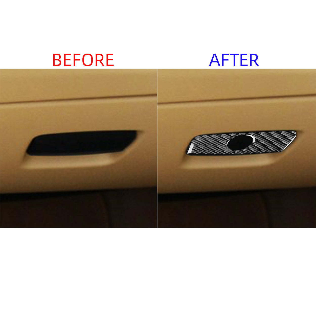 YDSSTORE Carbon Fiber  Car Passenger Position Glove Storage Box Handle Switch Panel Decoration Sticker Compatible with BMW X1 E84 2013 2014 2015 Auto Interior Trim Accessories 1pc-autoydsstore