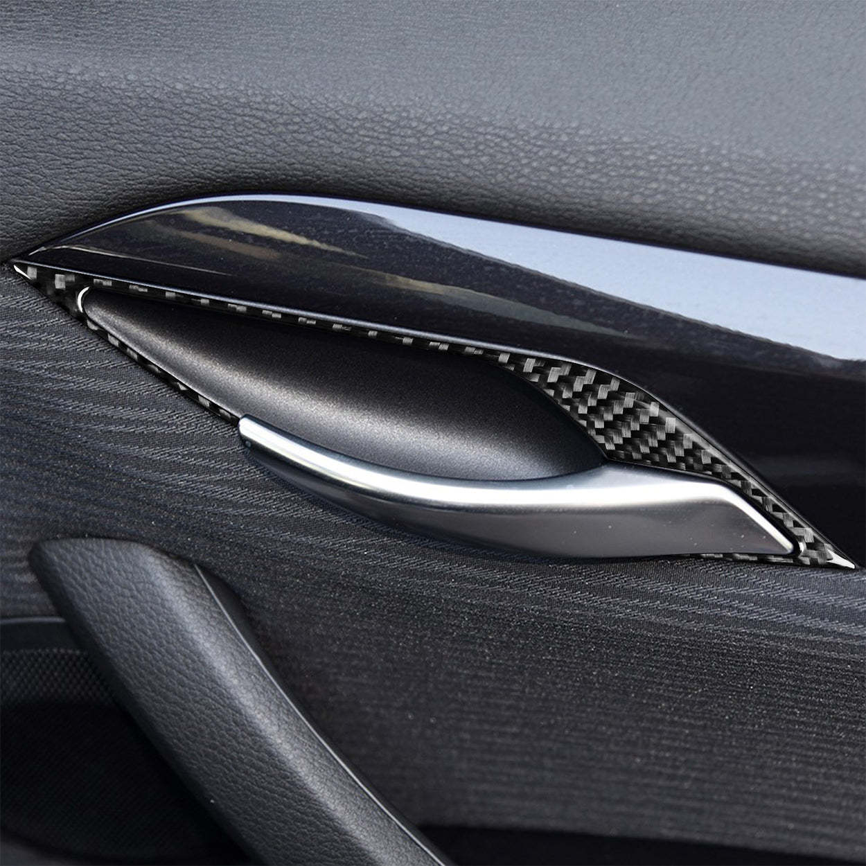YDSSTORE Carbon Fiber  Car Inner Door Handle Panel Collision Protector Strip Cover Decoration Sticker Set Compatible with BMW X1 E84 2013 2014 2015 Auto Interior Trim Accessories 12pcs-autoydsstore