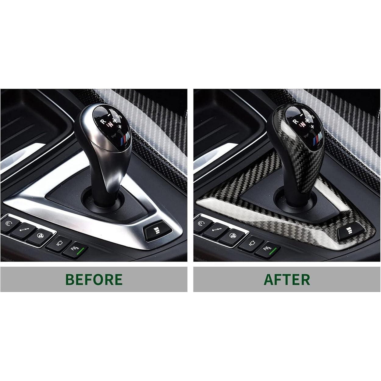 Carbon Fiber  Gear Shift Knob Cover Trim for BMW F80 M3 F82 M4 2014-2018. Black-autoydsstore