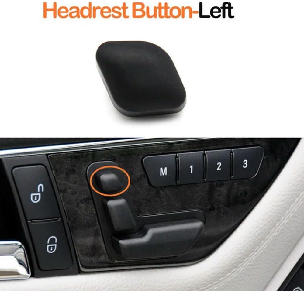 Button Trim Cover for Mercedes-Benz C/GLK/E Class W204 C204 X204 W212 W207 W166. Car Front Seat Headrest Button Switch Control Button