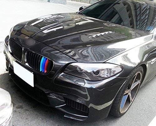 YDSSTORE M-Colored Tri Grille Insert Trim Strips for BMW F10 & F11 (2011-2013) | Compatible with M-Performance Black Grilles | 12-Beam Front Grilles | Easy Clip-on Installation-autoydsstore