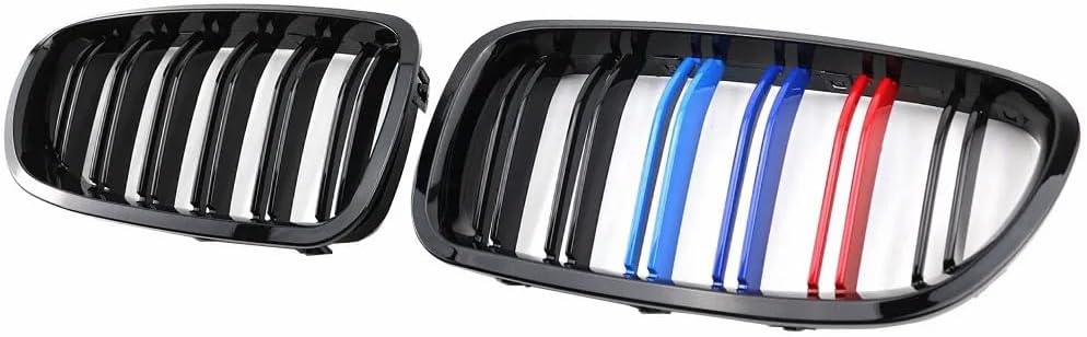 F10 Black Kidney Grille.Front Bumper Grill Compatible with 2010-2017 BMW 5 Series F10 F11 F18 Sedan 520i 528i 535d 535i 550i 520i (Double Slats M Color. F10 (2010-2016))