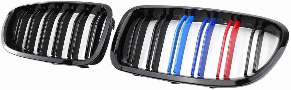 F10 Black Kidney Grille.Front Bumper Grill Compatible with 2010-2017 BMW 5 Series F10 F11 F18 Sedan 520i 528i 535d 535i 550i 520i (Double Slats M Color. F10 (2010-2016))