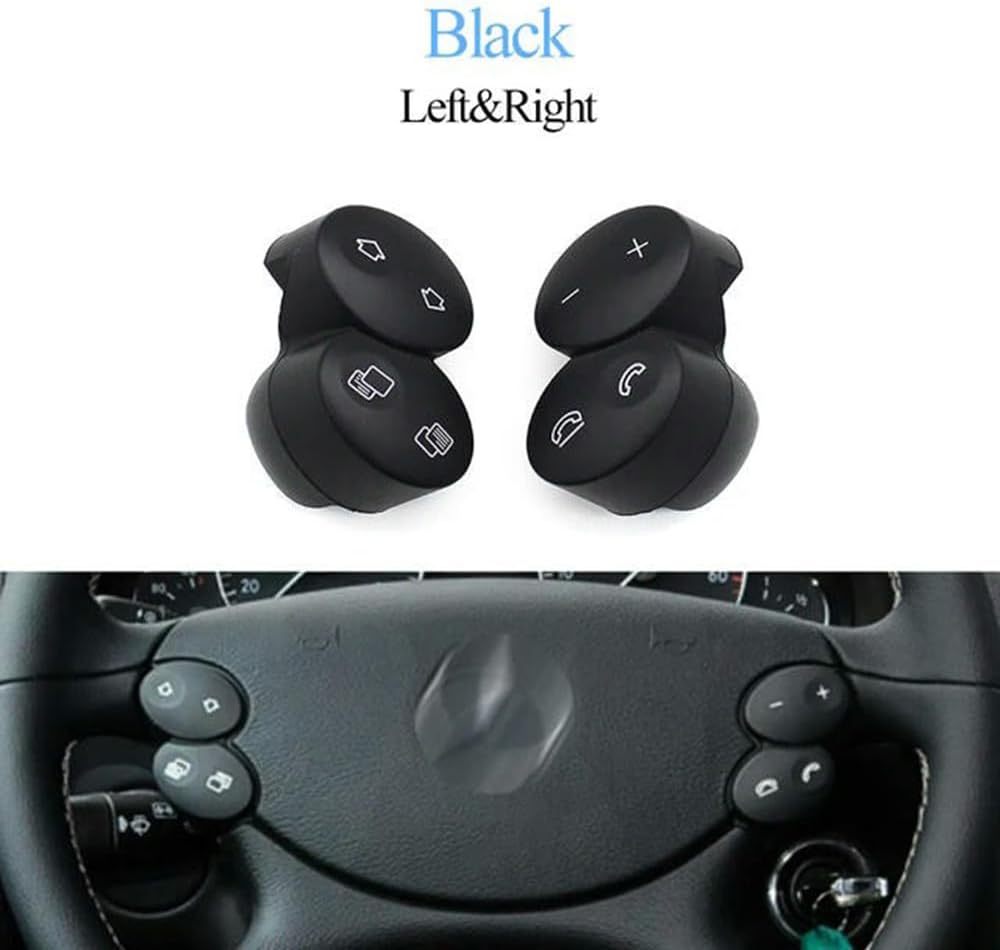 Button Trim Cover for Mercedes-Benz E/G/CLK/CLS Class W211 W463 W209 W219 E300 G55. Car Multi-Function Steering Wheel Switch Button Keys