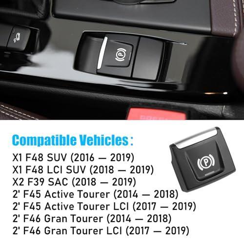 Compatible with BMW Parking Brake Button Cover for X1 F48 (2016-2019). X2 F39 (2018-2019). 2 Series F45/F46 (2014-2019) Electronic Parking Button Cover Replacement for BMW Parking Control Switch-autoydsstore