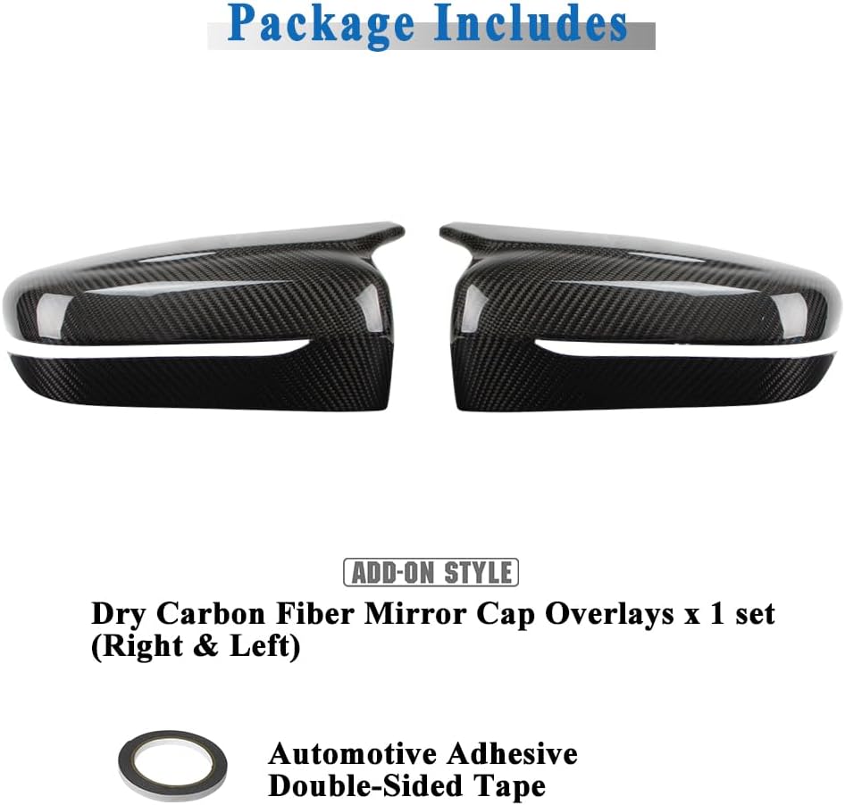 YDSSTORE  Dry Carbon Fiber  Mirror Cap Overlays for 2018-2023 BMW M5 F90. 2019-2023 M8 F91 F92 F93 – Add-On Style-autoydsstore