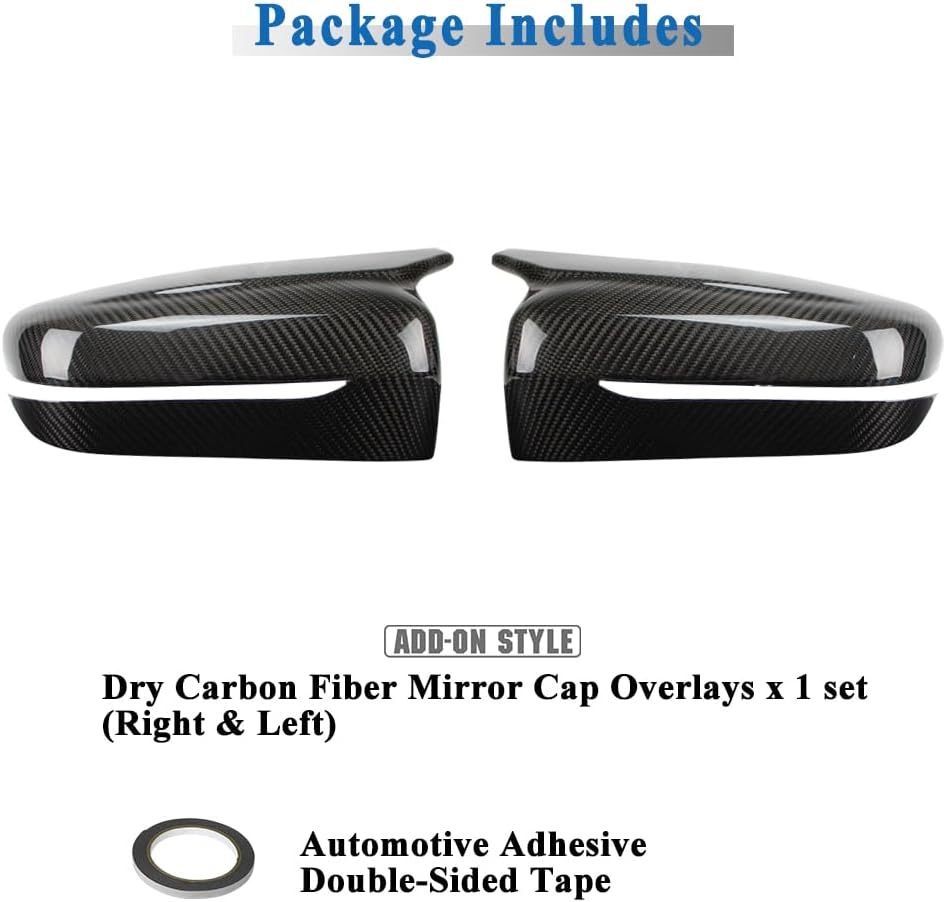YDSSTORE  Dry Carbon Fiber  Mirror Cap Overlays for 2018-2023 BMW M5 F90. 2019-2023 M8 F91 F92 F93 – Add-On Style-autoydsstore