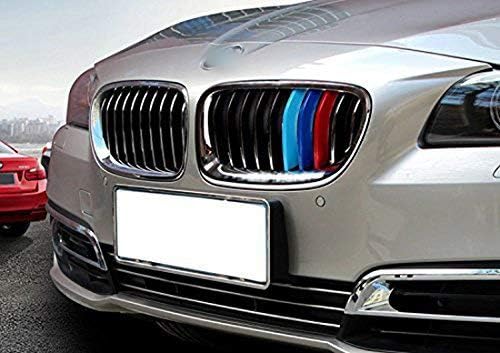 YDSSTORE M-Colored Tri Grille Insert Trim Strips for BMW F10 & F11 (2010-2016) | Compatible with 10-Beam Standard Chrome Grilles | Easy Clip-on Installation-autoydsstore
