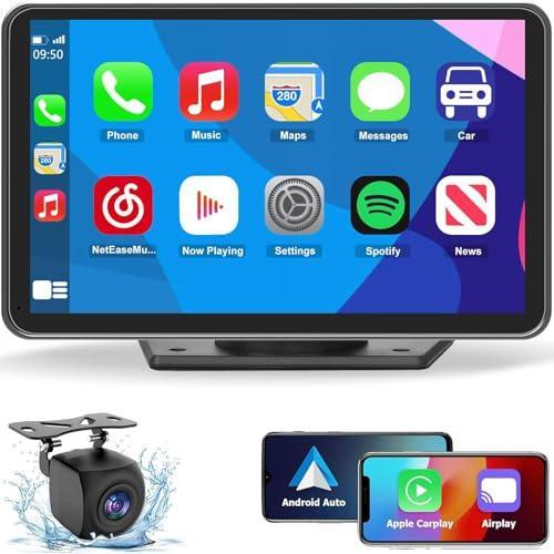 Portable Wireless Carplay Car Stereo. 7 HD Touchscreen for Car with Apple CarPlay & Android Auto with Mirror Link/Backup Camera/Siri/Bluetooth/Navigation/AUX for All Vehicles-autoydsstore