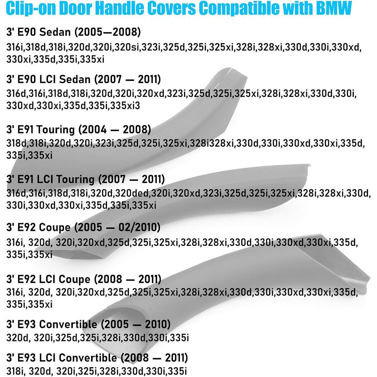 6PCS Door Handle Covers for BMW 3 Series E90/E91 (2006-2011) – Left & Right Passenger Door Pull Handles for BMW 325i. 328i. 335i. 330i-autoydsstore