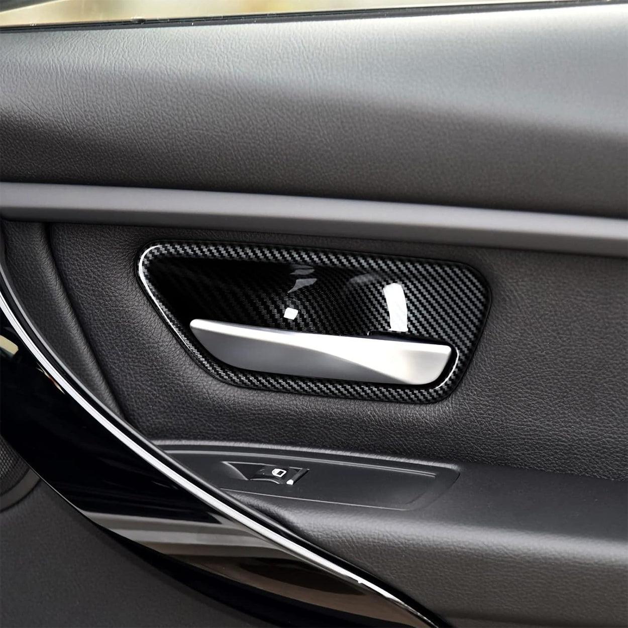 2PCS Car Trim Door Bowl Sticker Carbon Style ABS Decal Cover fits for BMW 3 4 Series F30 F31 F34 3GT F32 F33 F36 Accessories-autoydsstore