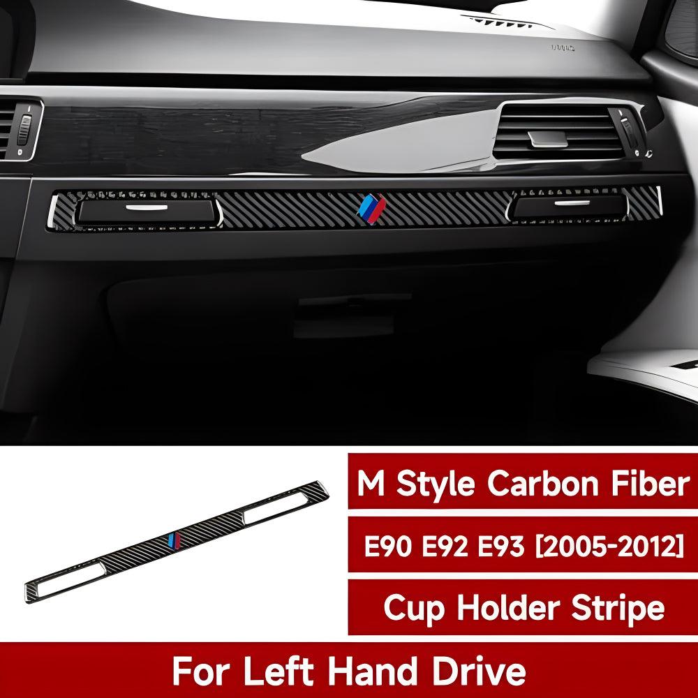 Car Cup Holder Cover Trim Co-Pilot Passenger Sticker Decal Carbon Fiber Trim fits for BMW E90 E92 2006 2007 2008 2009 2010 2011 Accessories-autoydsstore