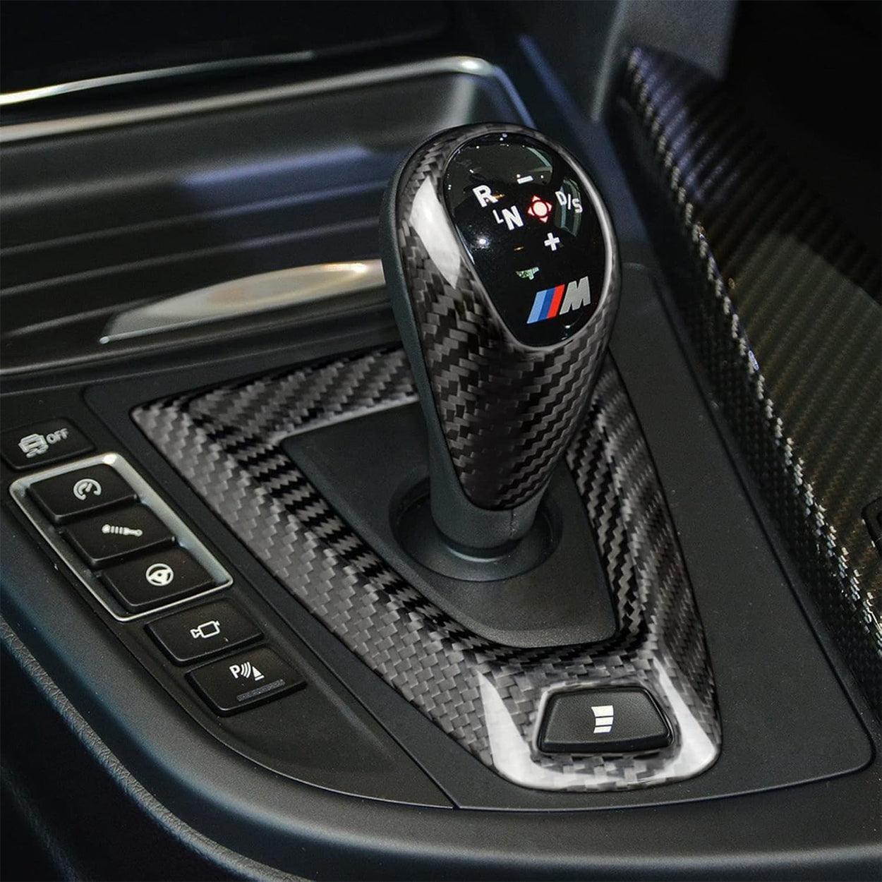 Carbon Fiber  Gear Shift Knob Cover Trim for BMW F80 M3 F82 M4 2014-2018. Black-autoydsstore
