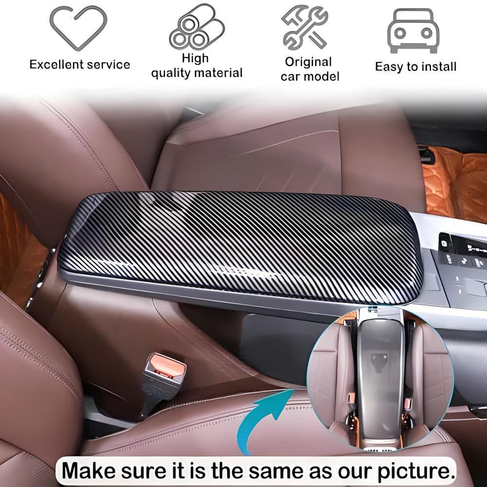 Center Console Protector Pad Automobile Waterproof Armrest Box Cover Compatible with BMW X1 U11 2023-2024 Car Armrest Box Panel Protect Trim Interior AccessoriesABS .Carbon Fiber Pattern-autoydsstore