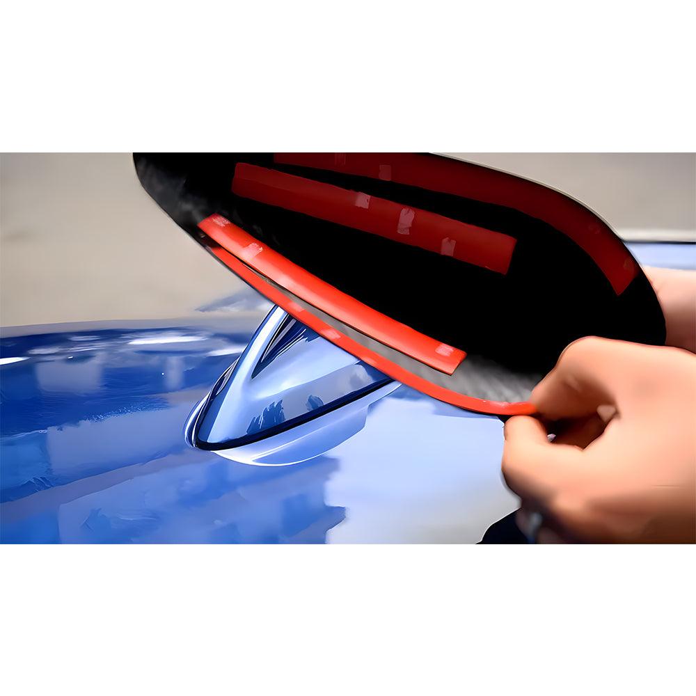 YDSSTORE Carbon Fiber Car Shark Fin Antenna Cover Auto Antenna Toppers Sticker for BMW F10 F18 F01 F02 F04 Exterior Accessories. Black-autoydsstore