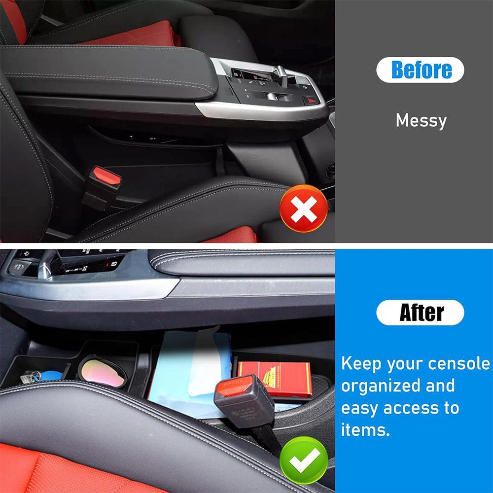 Compatible with BMW X1 U11 2023-2025 Center Console Organizer Tray. 2PCS Lower Console Storage Box. TPE Under Console Organizer for BMW X1 Accessories-autoydsstore