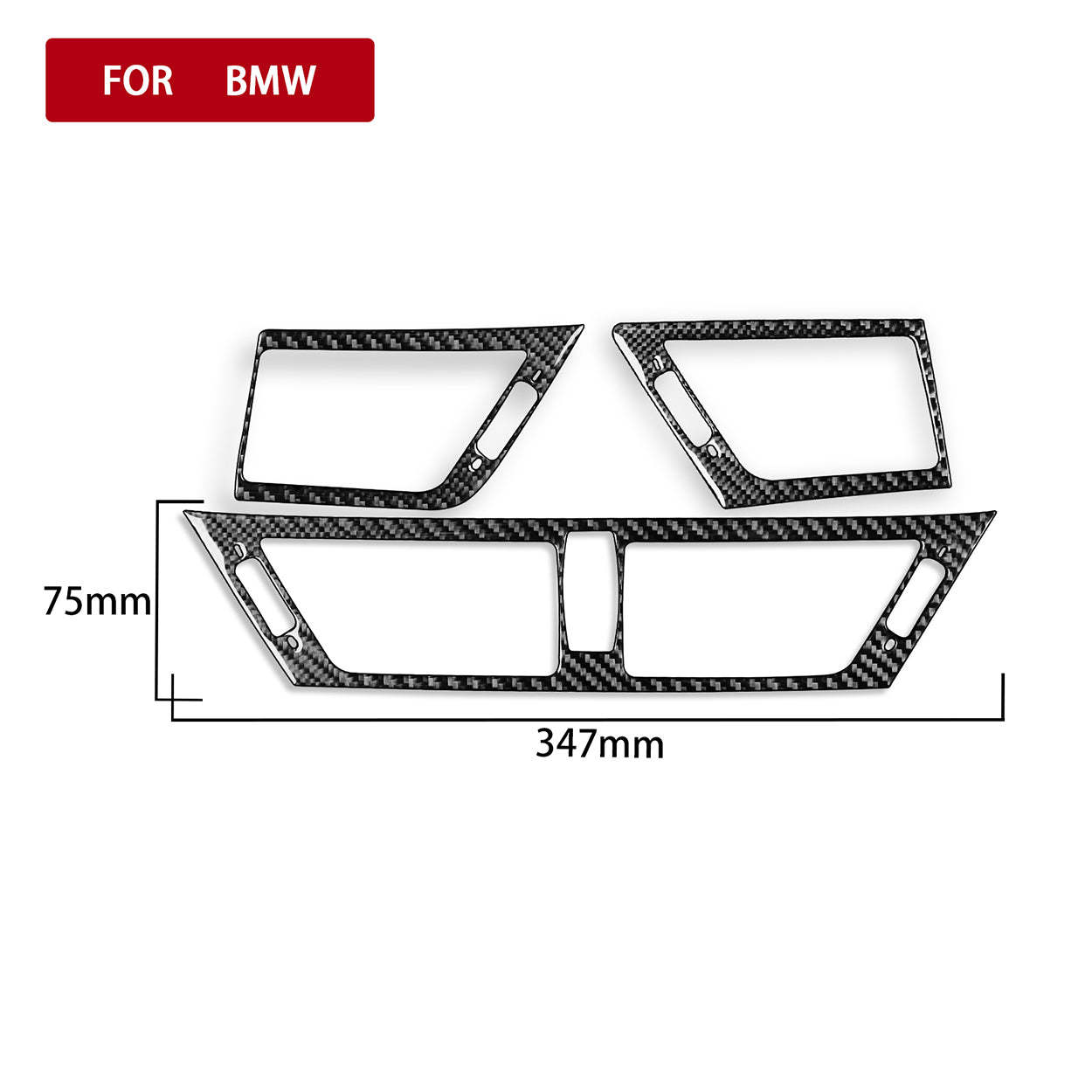 YDSSTORE Carbon Fiber  Car Dashboard Side Panel+Central AC Wind Outlet Vent Panel Decoration Sticker Set Compatible with BMW X1 E84 2013 2014 2015 Auto Interior Trim Accessories 3pcs-autoydsstore