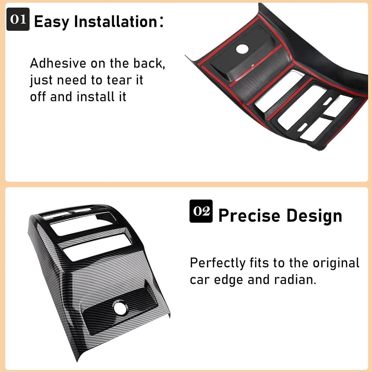 Compatible with BMW Rear Air Conditioning Vent Cover for X5 G05 & X6 G06 Carbon Fiber  Air Vent Panel Frame (Not Real Carbon Fiber)-autoydsstore