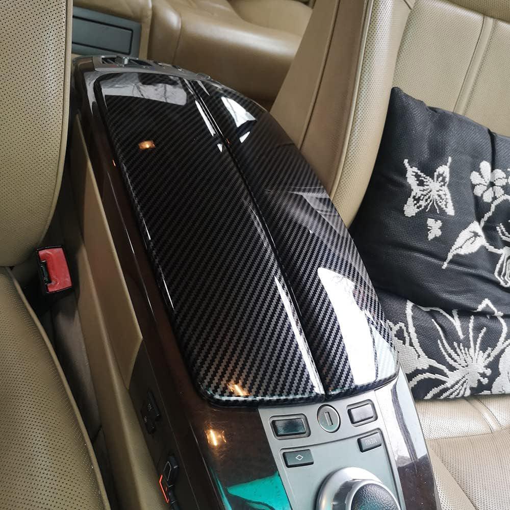 YDSSTORE  for BMW 7 Series E65 E66 2002-2008 ABS Carbon Fiber Color Car Interior Center Armrest Box Cover Console Box Storage Box Trim Covers(745i 745Li 750i 750Li 760i 760Li)-autoydsstore