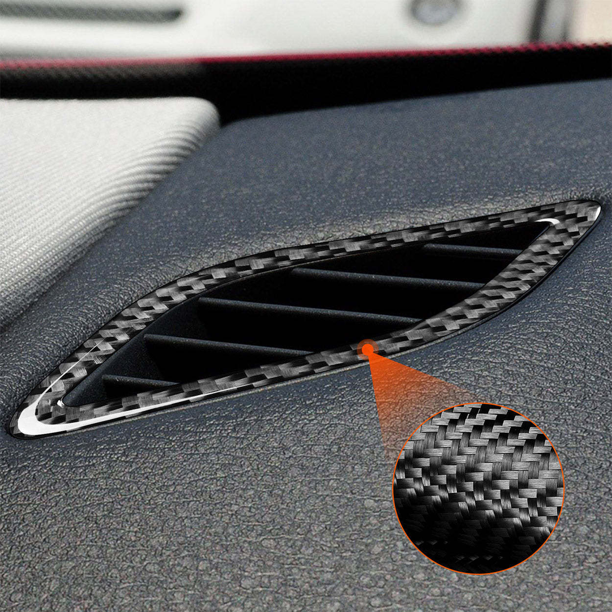 YDSSTORE Carbon Fiber  Car Dashboard Side Defogger AC Vent Panel Air Outlet Vent Frame Decoration Sticker Compatible with BMW X1 E84 2013 2014 2015 Auto Interior Trim Accessories 2pcs-autoydsstore