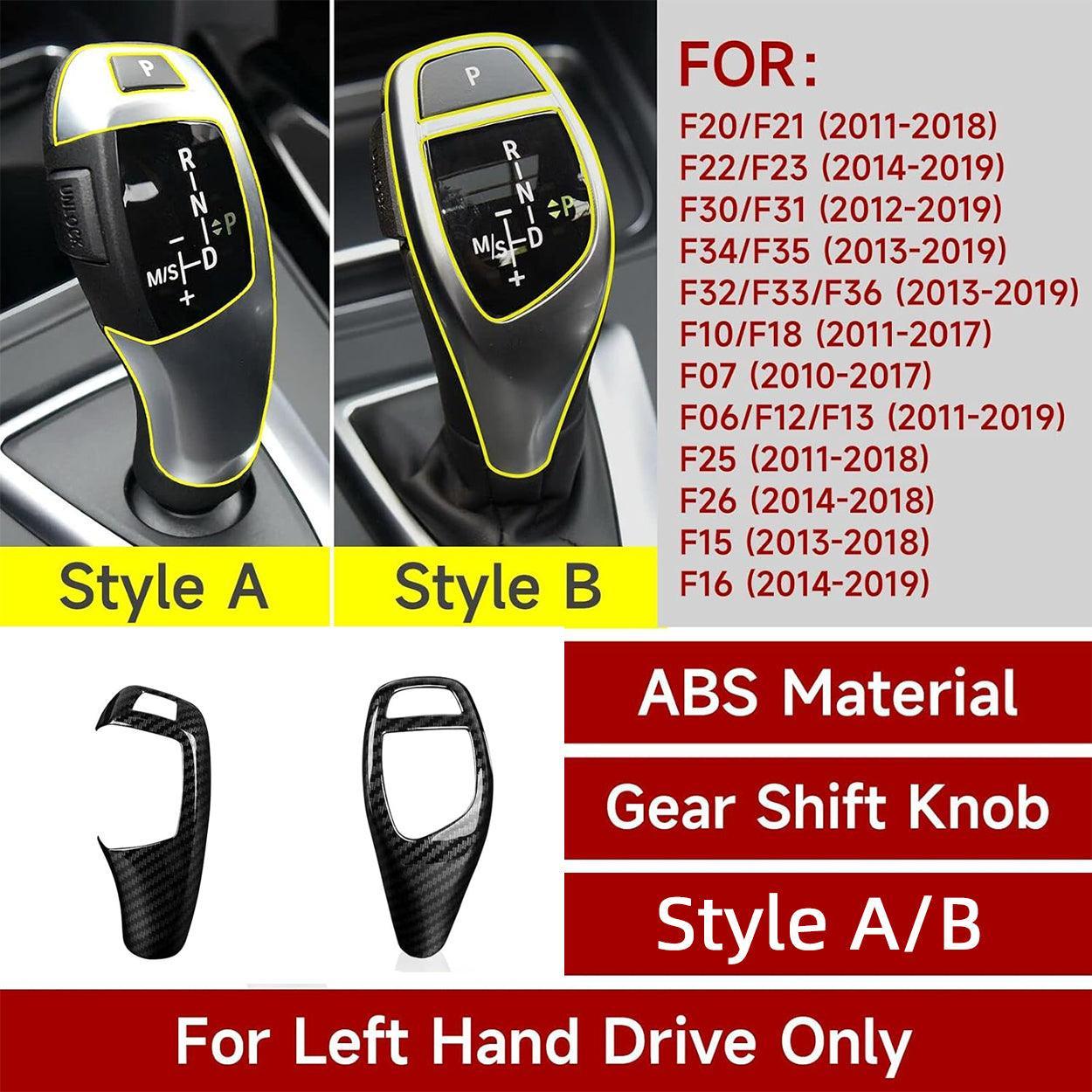 YDSSTORE Car Sticker Decals Gear Shift Knob Cover Carbon Color ABS Trim fits for BMW F20 F21 F22 F30 F31 F32 F33 F34 F35 F36 F07 F10 F12 F15 F16 F25 F26 Accessories (Style B)-autoydsstore