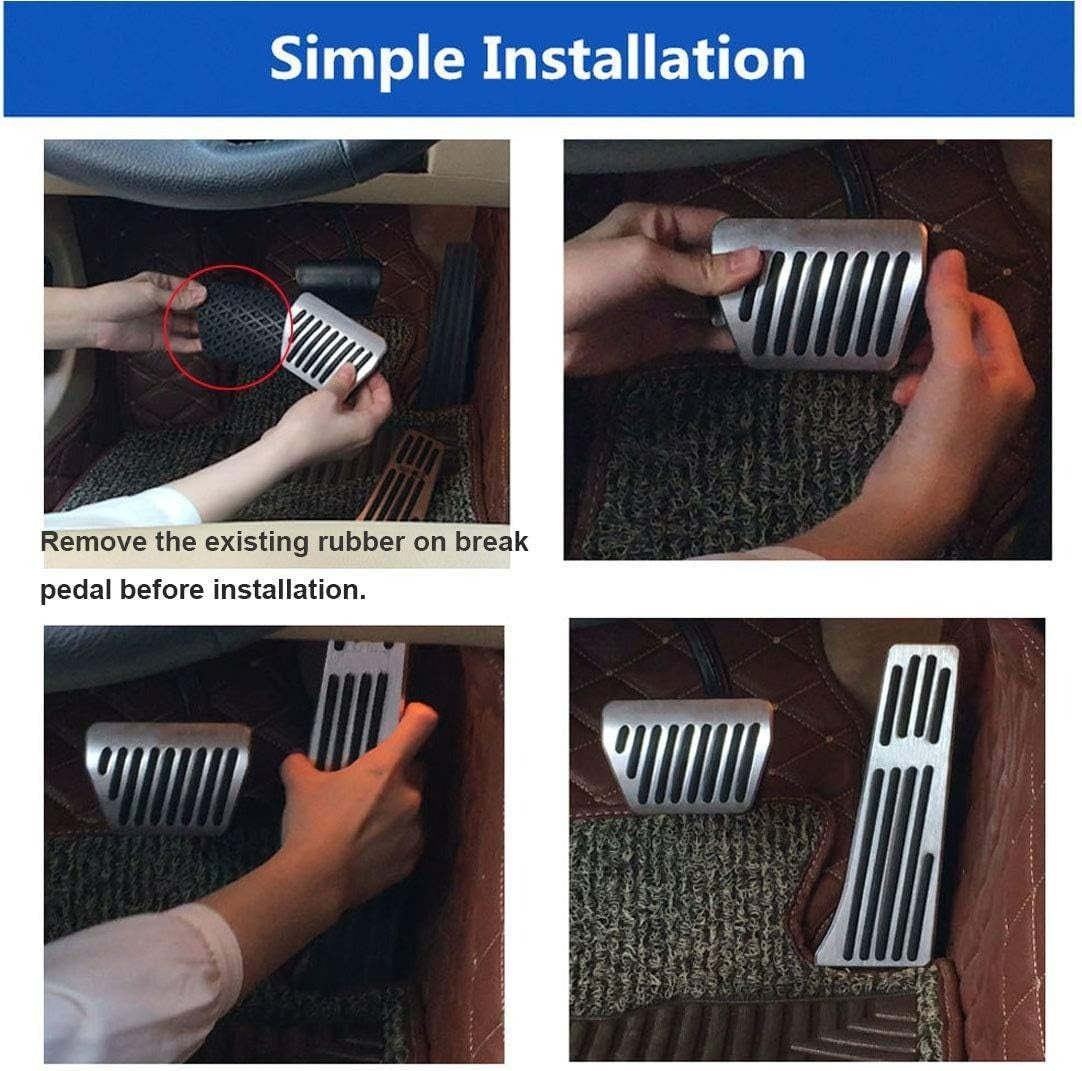 YDSSTORE  Compatible with BMW Pedal Covers. Anti-Slip No Drill Pedal Pads Compatible with BMW 3' E90 E91 E92 E93/5' F10 F11/6' F12 F13/7' F01 F02/X3 F25/X4 F26/X5 E70/X6 E71/Z4 E89-autoydsstore