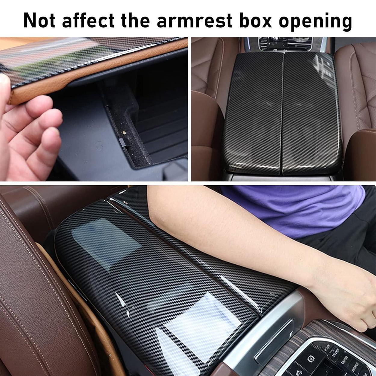 YDSSTORE Compatible with BMW Center Console Cover 2 Pcs for 2019-2024 BMW X5 G05. 2020-2024 BMW X6 G06. 2019-2024 BMW X7 G07 - Carbon Fiber Style (Not Real Carbon Fiber)-autoydsstore