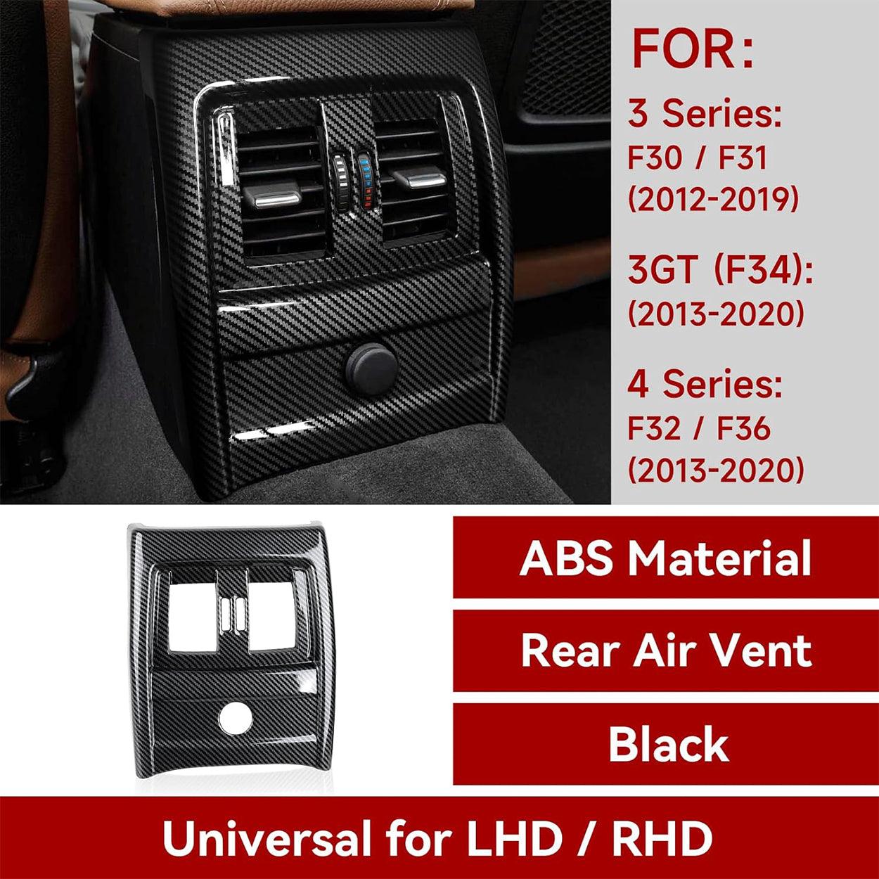 Car Rear Row AC Frame Cover Sticker Carbon Style ABS Decal Trim fits for BMW F30 F31 F34 3GT F32 F36 Accessories - F33 Convertible NOT FIT-autoydsstore