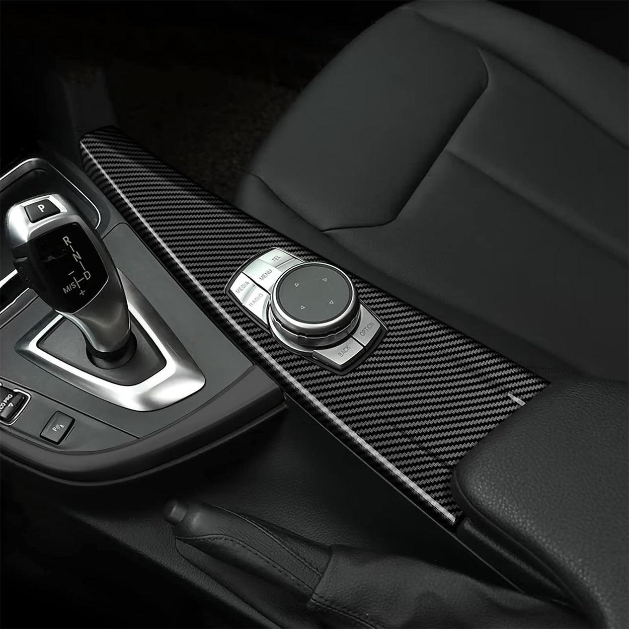 Carbon Fiber Multimedia Cover Sticker Wrap ABS Decal Trim for BMW F30 F31 F34 3GT F32 F36 Accessories - Not Compatible with F33 Convertible-autoydsstore