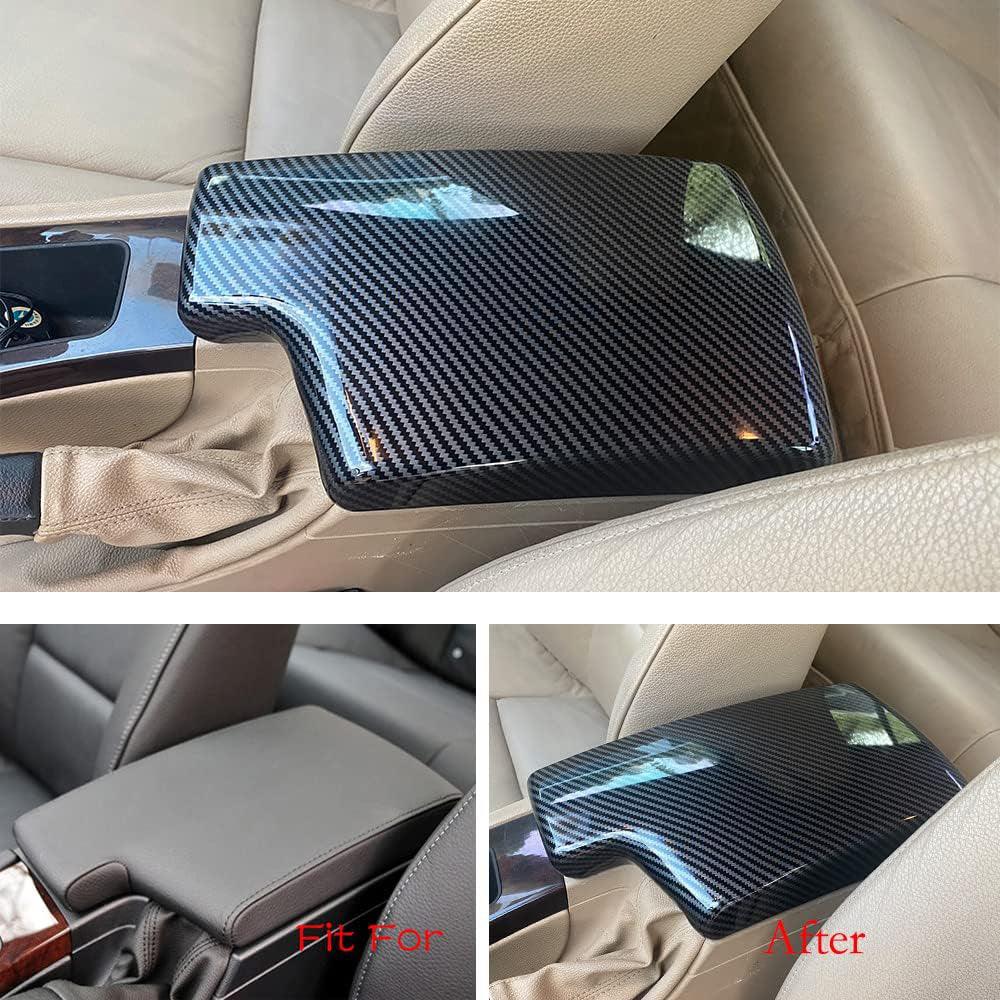 YDSSTORE  for BMW 3 Series E90 E91 E92 E93 2006-2012 ABS Carbon Fiber Color Car Interior Center Armrest Box Cover Console Box Storage Box Trim Covers (323i 325i 328i 330i 335d 335i 335is 335xi)-autoydsstore