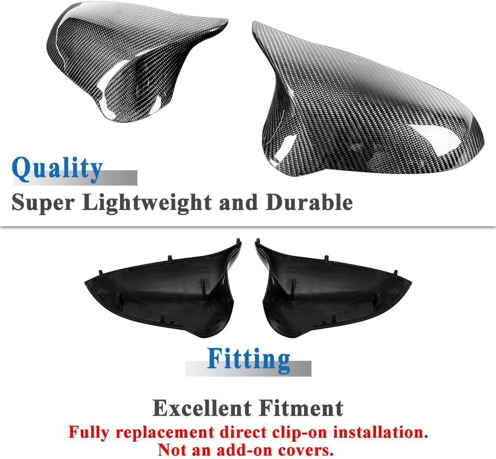 YDSSTORE Carbon Fiber  Side Mirror Covers for 2014-2020 BMW F80 M3 / F82 M4 / F83 M4 Mirror Caps (Replacement Style)-autoydsstore