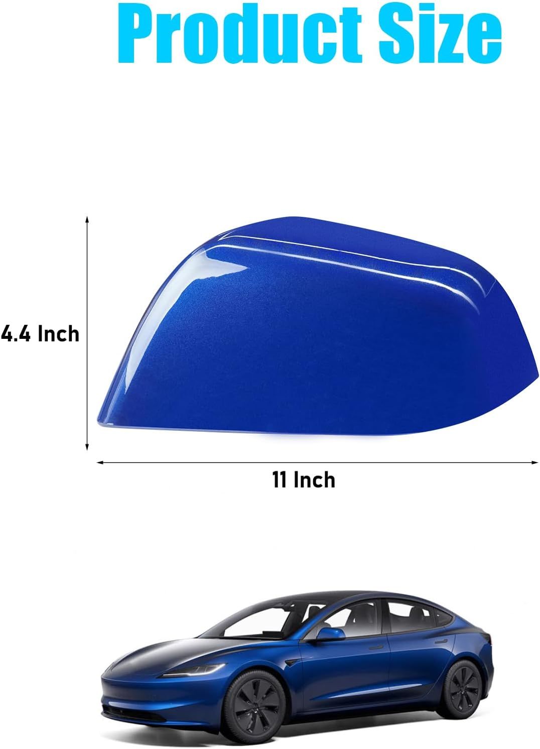 YDSSTORE Compatible with Tesla Model 3 Side Mirror Cover Replacement 2017 2018 2019 2020 2021 2022 2023 2024. Driver Side Rear View Mirror Cover. Door Mirror Cover Caps for Model 3 Accessories(Blue)-autoydsstore