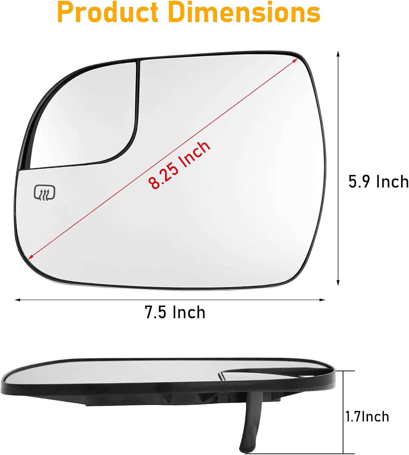 Toyota Sienna Left Driver Side Power Heated Mirror Glass| YDSSTORE