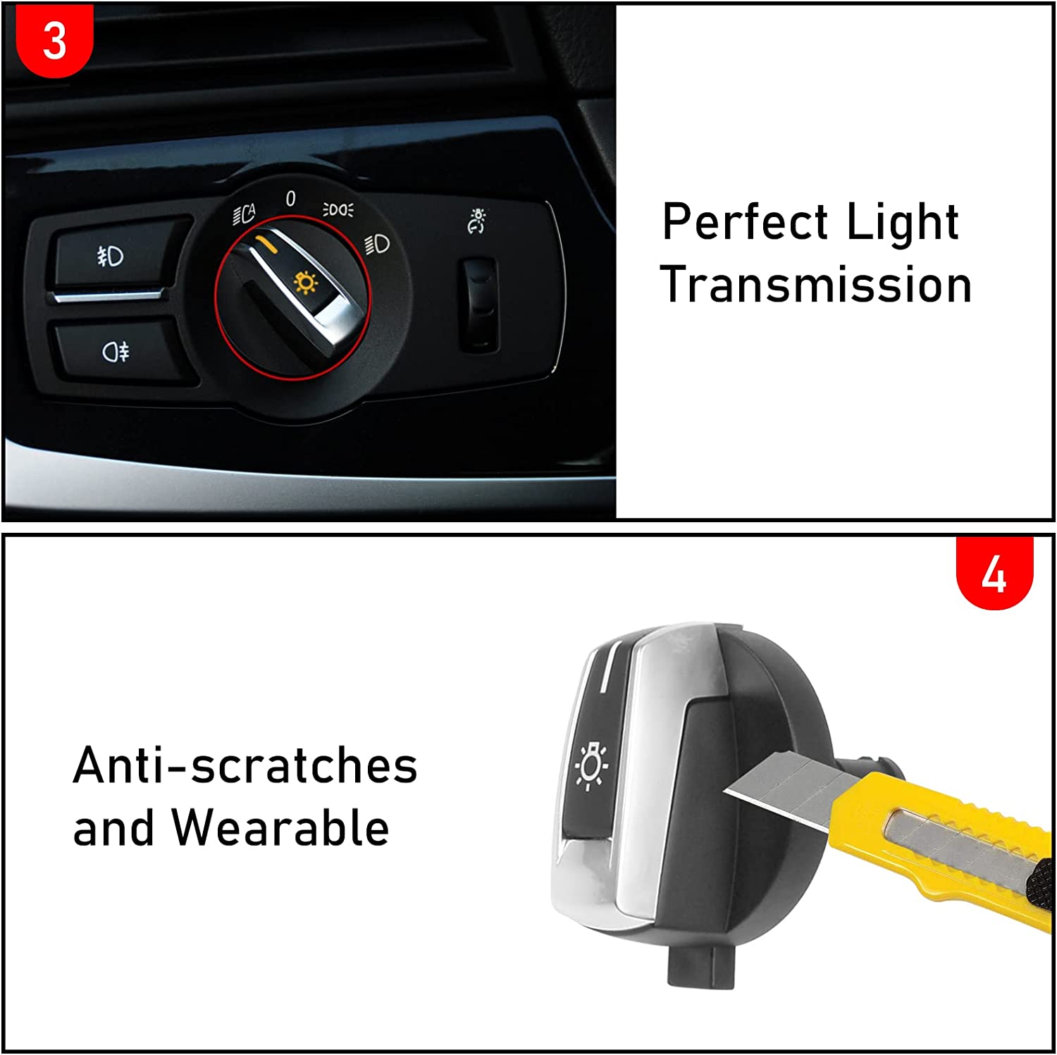 For BMW 5 6 7  X3 X4 X5 X6 X7 Z4 Headlight Control Knob | Upgraded Light Switch | White | YDSSTORE