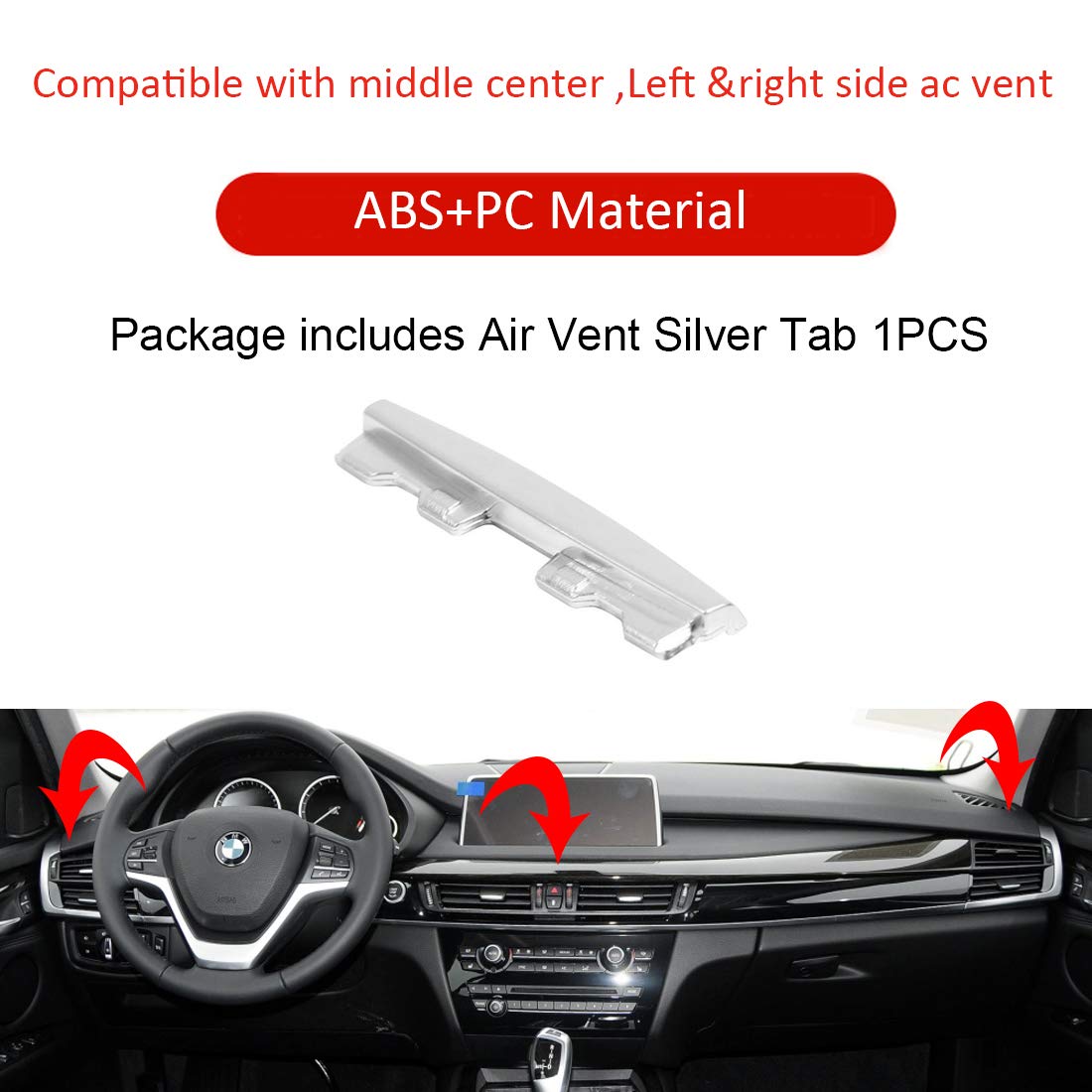 For BMW X5/X6 Car Air Vent Tab Chrome-Plated Trim Replacement | YDSSTORE